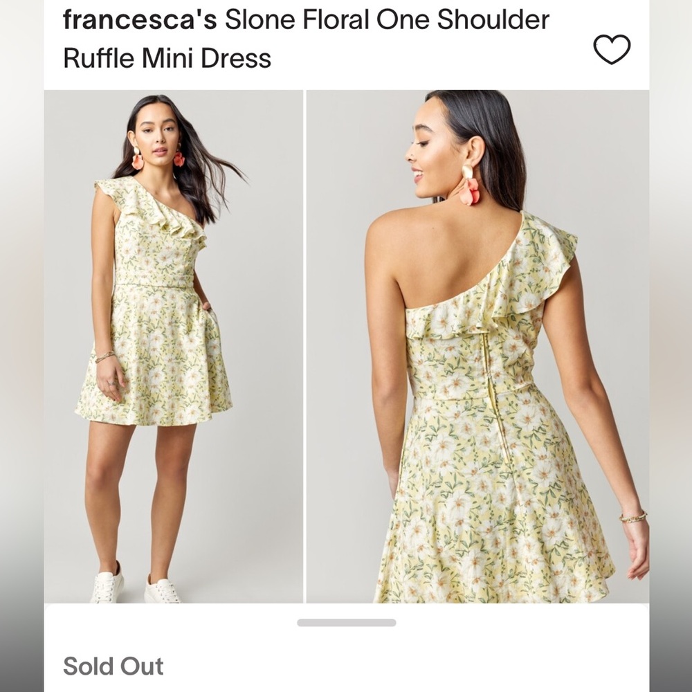 Francesca’s Slone Floral One Shoulder Ruffle Mini Dress